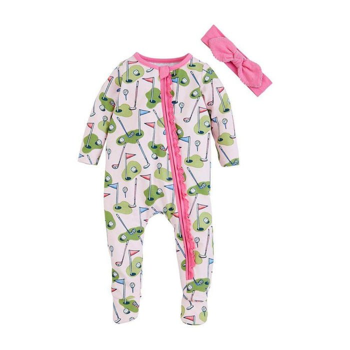 Girl's Pink Gold Sleeper Set