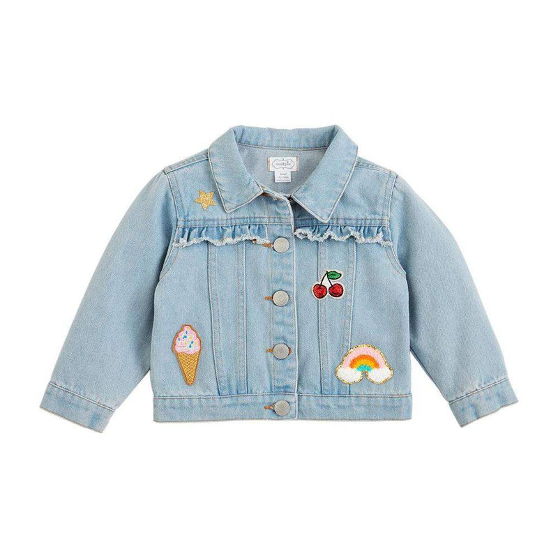 Girl's Denim Ruffle Patch Jacket
