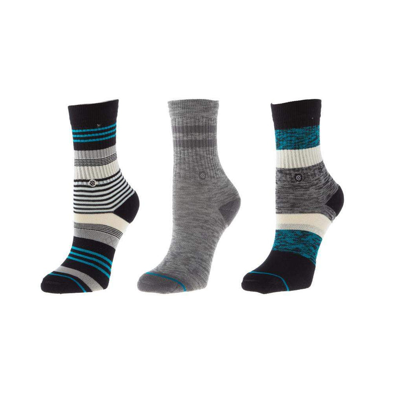 Stance Kids Basis Grey/Black/Teal 3 Pack Crew Socks