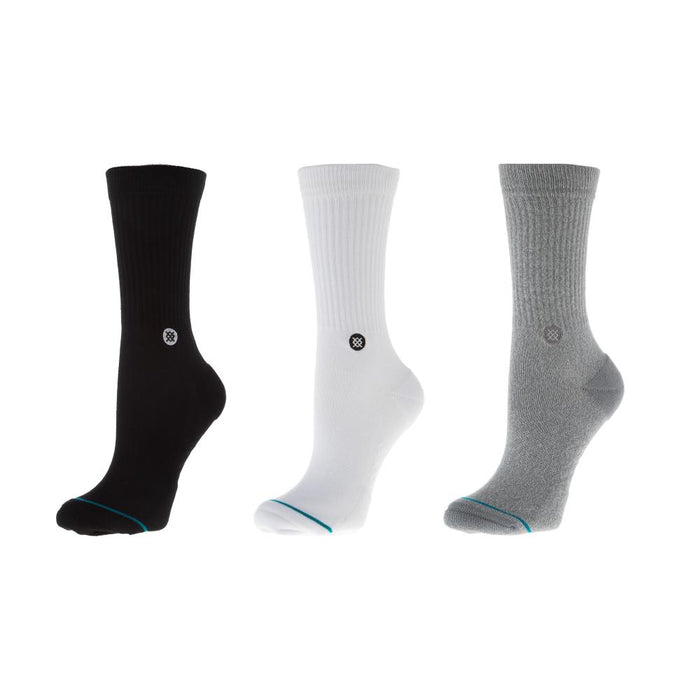 Unisex Icon 3 Pack Casual Mid Cushion Crew Socks