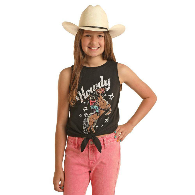 Panhandle Girls Howdy Black Tie Tank