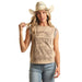 Rock & Roll Denim Women's Chain Fringe Taupe Tank