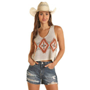 Rock & Roll Denim Women's Natural Aztec Tank
