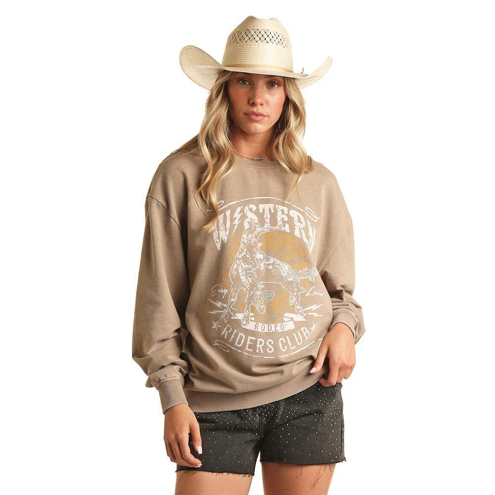 Rock & Roll Denim Women's Western Oversized Sweatshirt