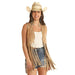 Rock & Roll Denim Women's Studded Fringe Vest