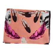Calico Feathers Peach Wild Rag