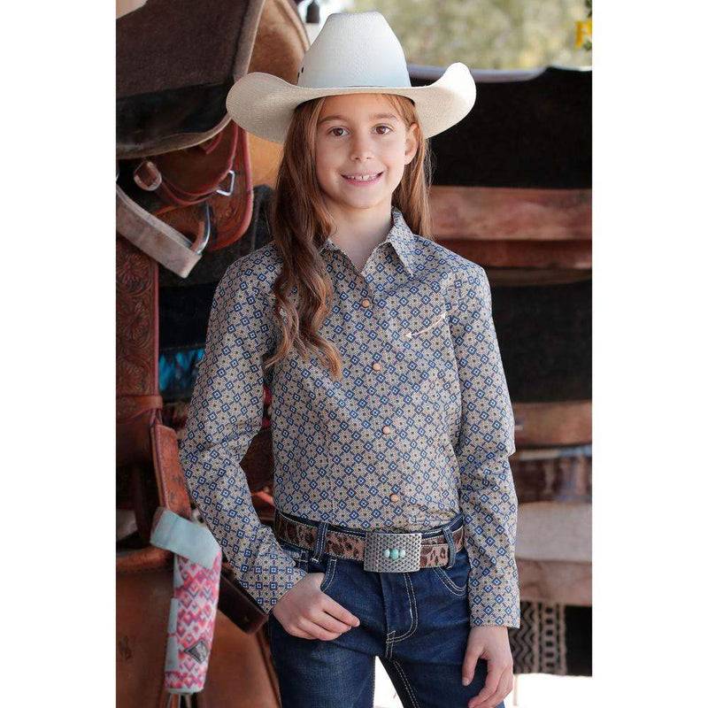 Cruel Denim Girl's Print Arena Snap Shirt