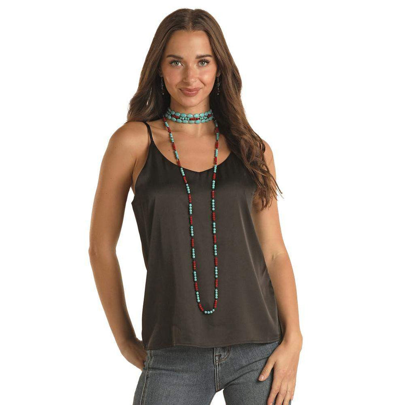 Women's Black Satin Cami