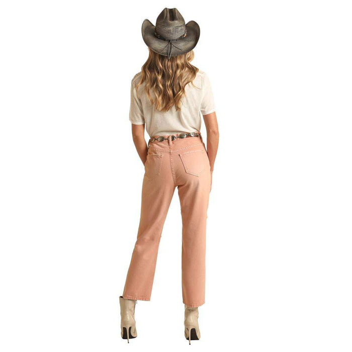 Rock & Roll Denim Women's Pink Crop Jeans