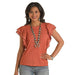 Women's Orange Flutter Sleeve Tee