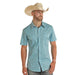 Rock & Roll Denim Mens Turq Short Sleeve Geo Print Shirt