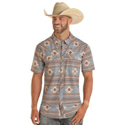 Rock & Roll Denim Men's Tek Western Aztec Snap Shirt