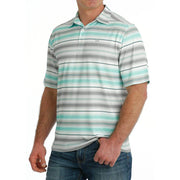 Cinch Men's ArenaFlex White Stripe Polo