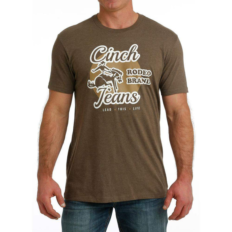 Cinch Men's Brown Logo Tee