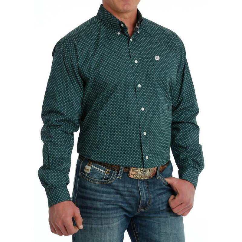 Cinch Men's Classic Fit Green Button Down