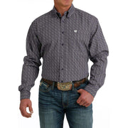 Cinch Men's Classic Fit Purple Print Button Down