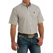 Cinch Men's Classic Fit Khaki and White Button Down