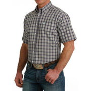 Cinch Men's Classic Fit Purple Plaid Button Down