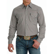 Men's Modern Fit Burgundy Snap Shirt