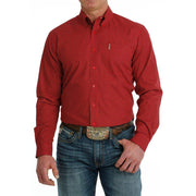 Cinch Men's Modern Fit Red Print Button Down