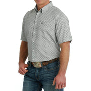 Men's ArenaFlex Grey Print Button Down