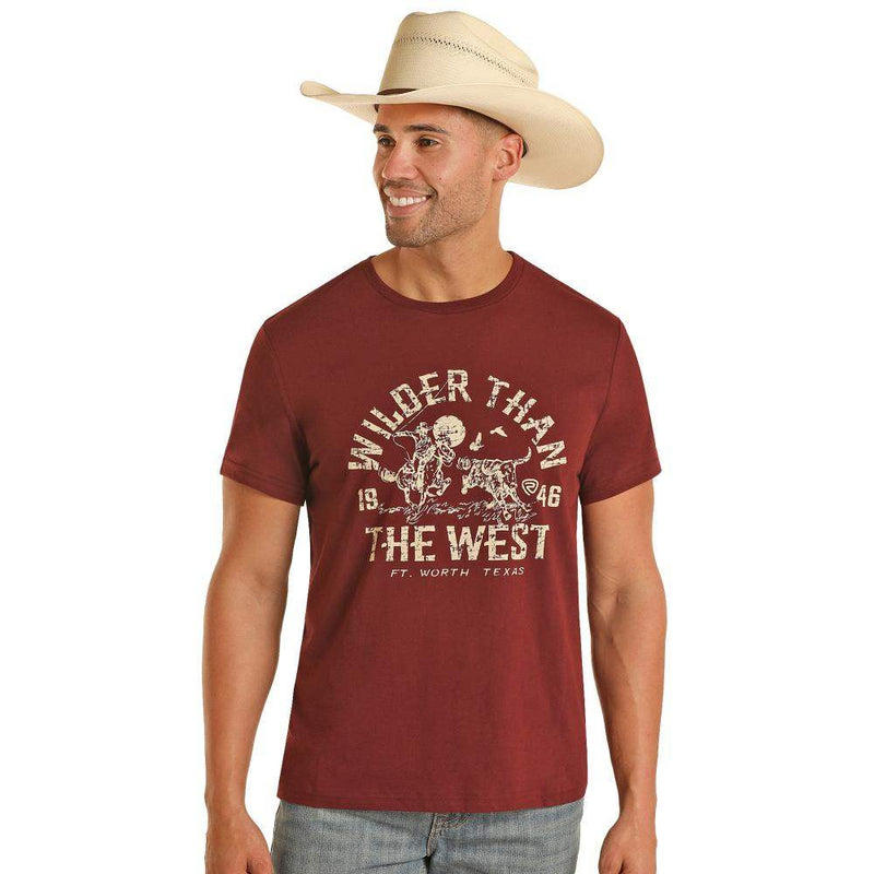 Rock & Roll Denim Men's Burgundy Graphic Tee