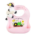 Mud Pie Pink Farm Silicone Bib and Rattle Set