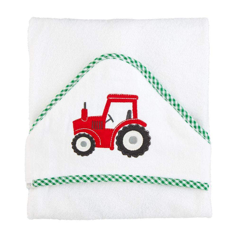 Mud Pie Tractor Applique Hooded Towel