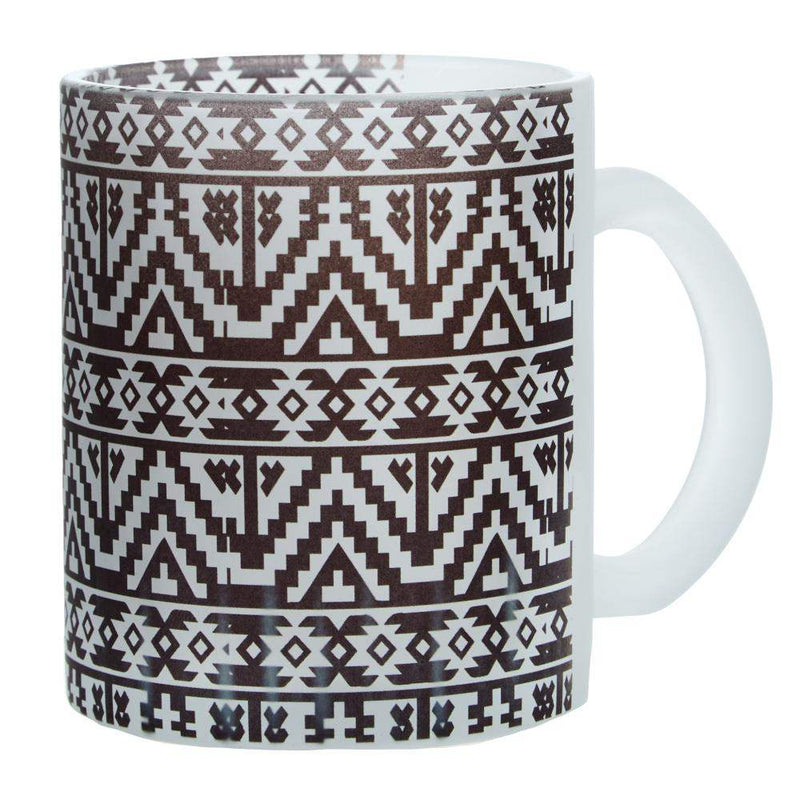 The Whole Herd Black Aztec 12 oz. Frosted Mug