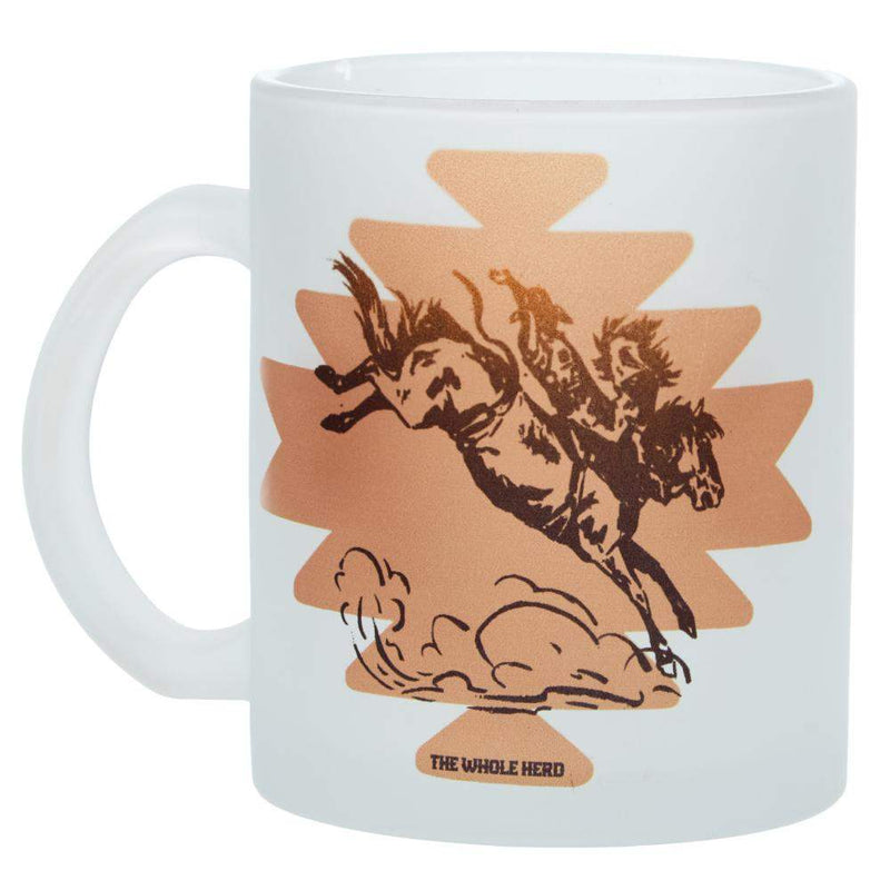 The Whole Herd Bronc Aztec 12 oz. Frosted Mug