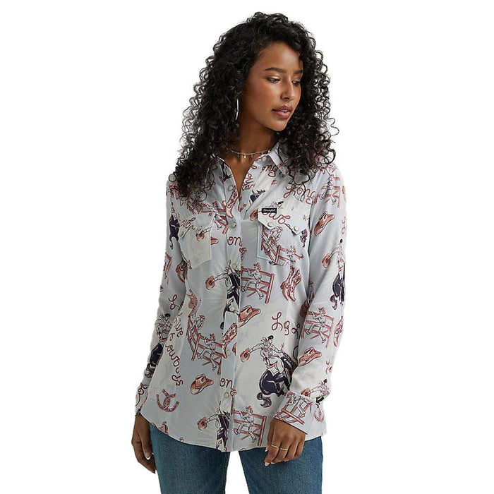 Women's Long Live Cowboys Rodeo Shirt