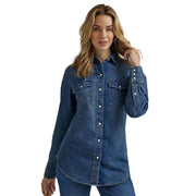 Women's Retro Cowboy Navy Denim Shirt