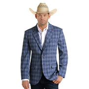Rock & Roll Denim Men's Blue Plaid Blazer