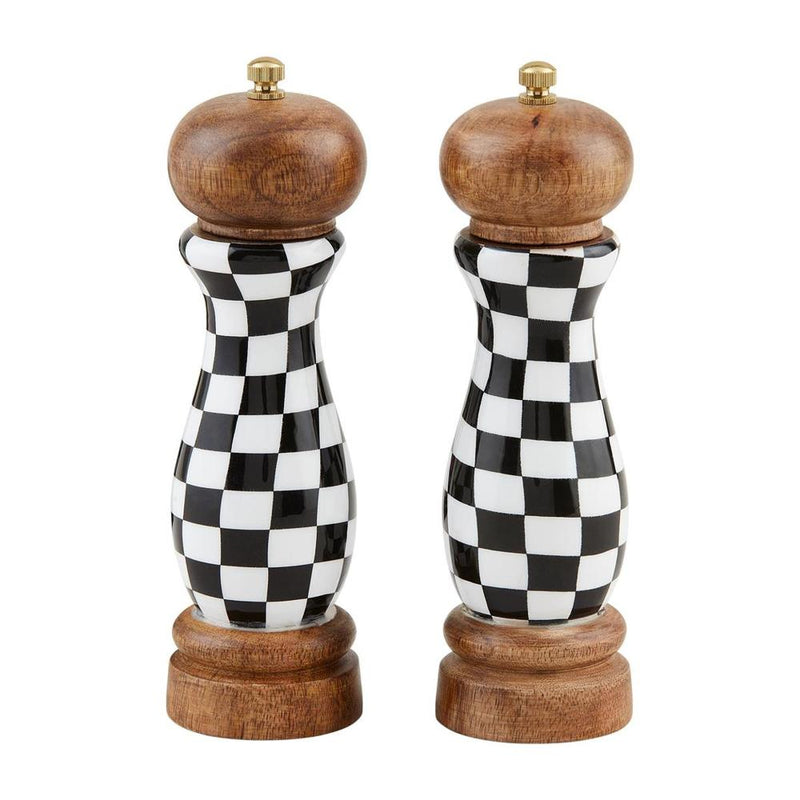Checkered Salt and Pepper Grinder Set