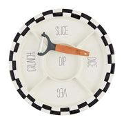 Mud Pie Checkered Crudite Platter Set