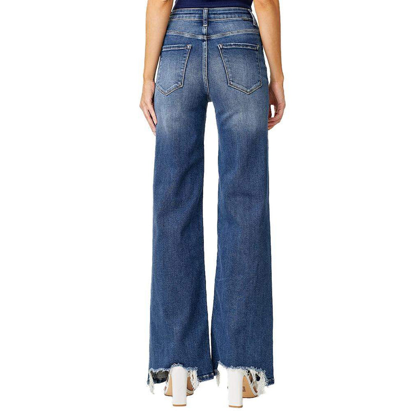 Risen Jeans Women's High Rise Wide Leg Jeans