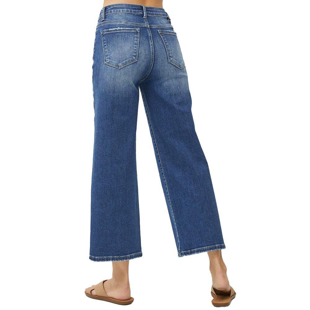 The Risen 4 Way Stretch High Rise Crop Wide Jeans main image 1