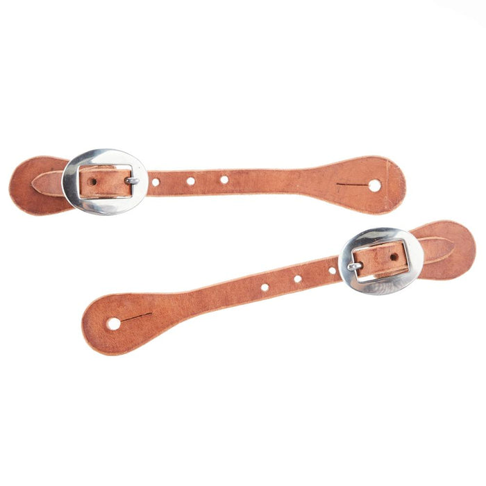 Straight Natural Oil Ladies Youth Spur Straps with Cart Buckle