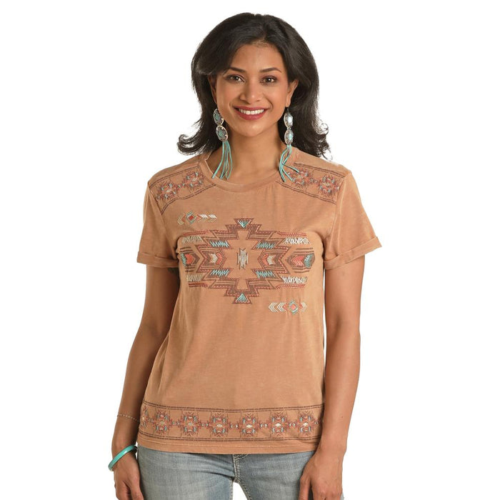 Women's Aztec Graphic Embroidered Tee