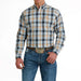 Men's Blue Plaid Button Down Shirt
