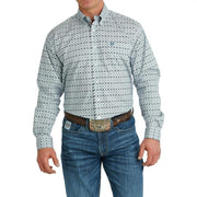 Cinch Men's Stretch Geometric Print Button Down Shirt