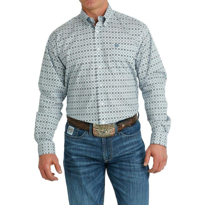 Cinch Men's Stretch Geometric Print Button Down Shirt