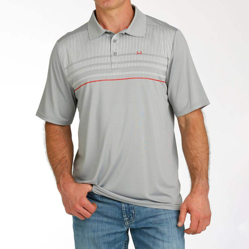 Cinch Men's Grey ArenaFlex Polo