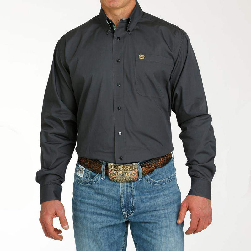 Cinch Men's Charcoal Long Sleeve Button Down