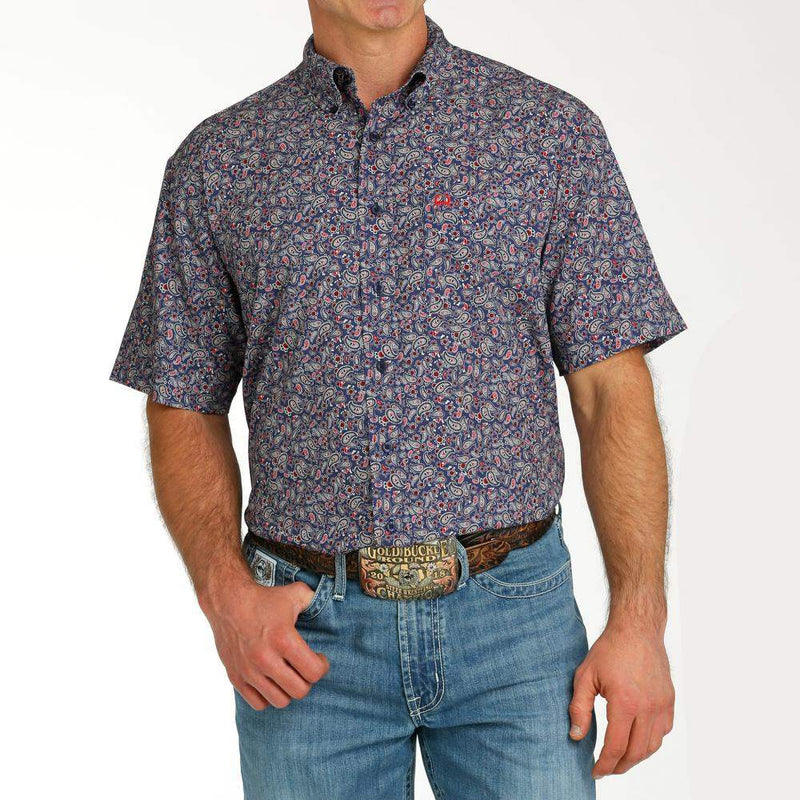 Cinch Men's Navy Paisley ArenaFlex Button Down