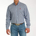 Cinch Men's Blue Printed Long Sleeve Button Down