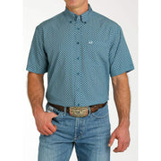 Men's Teal ArenaFlex Short Sleeve Button Down