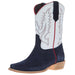 R Youth Navy Rough Out with Winter White Shaft Cutter Toe Boot