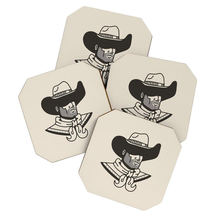 Faceless Cowboy Coaster Set