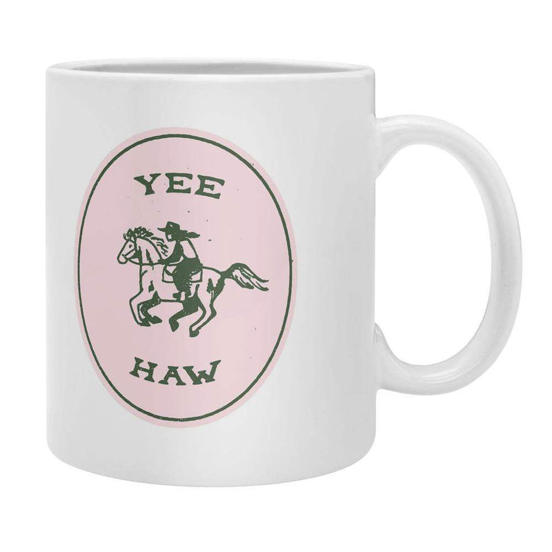 Deny Designs Yee Haw in Pink Coffee Mug